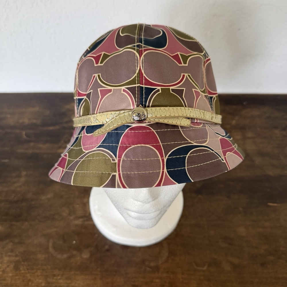 Vintage Y2K Coach Optical Signature C Bucket Hat Multicolor